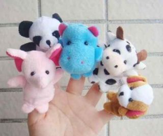 Hot 5X Animal Finger Puppets Baby Toys Plush Toys
