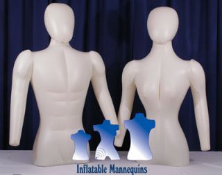 His Her Special Inflatable Mannequin Torso Forms with Head Arms Ivory