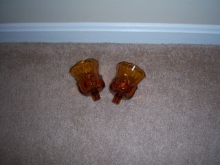 Short Amber Color Home Interior Votive Cups Thick Glass