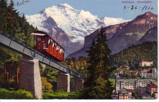 Switzerland 1926 Interlaken Harderbahn Used PC