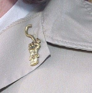 Union Badge Lapel Pin Ilwu Solid Brass Jewelry
