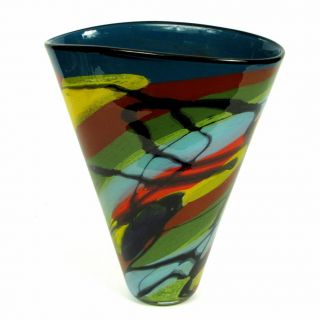 Ioan Nemtoi RARE Glass Vase large! Blown Glass Art, Signed European