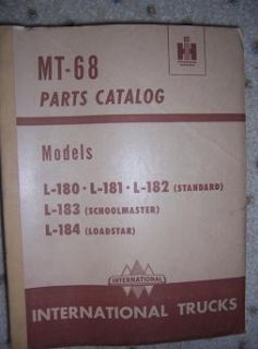 1953 International Truck MT 68 Parts Catalog L180 184 D