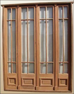 French door mahogany & lots of glass, 4 panels great for interior or