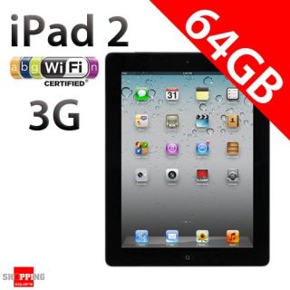 New 64GB Apple iPad 2 WiFi 3G Tablet Unlocked Black 64G