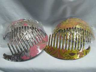 Design Hair Combs 4 Multi Colored New 2 Silver 2 Gold Interlocking