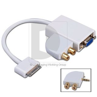 iPad to VGA Audio Adapter Cable For iPad 1 2 iPhone 4 4s iPod Touch