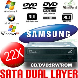 22x Black Internal SATA CD DVD R RW DL ROM Burner Drive
