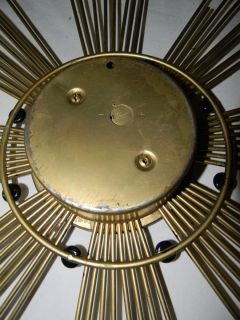 Vintage Starburst Atomic Wall Clock Sunburst Eames Era Woessner