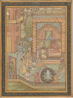 Persian Miniature Painting Handmade Mirza Ali khamsa of Nizami Ethnic