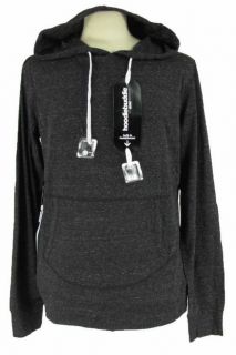Hoodie Buddie Charcoal Heather  Earbuds Zip Pocket Sweatshirt