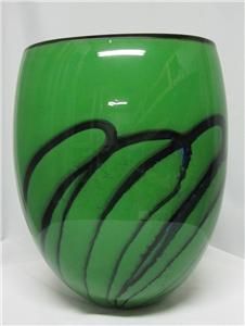 Ioan Nemtoi Bowl Green Hand Blown Glass Art