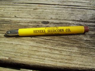 Vintage Heneke Seed Corn Co Advertising Pencil Iowa