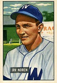  Leather 1950s Base Ball Glove Pro Mitt Signed Auto Vtg Irv Noren MLB