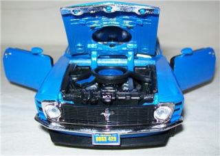 1970 Ford Mustang Boss 429 Hard Top 1 24 Scale Diecast Blue Motor Max