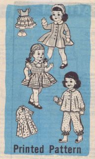 16 Vintage Year 1959 Marian Martin Chubby Doll Pattern 9100