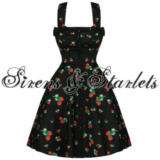 Hell Bunny Isobel 50s Floral Strawberry Vtg Prom Dress
