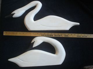   Boyds Collection Swan Decoys J Dudley Hand Carved Set Circa 1992