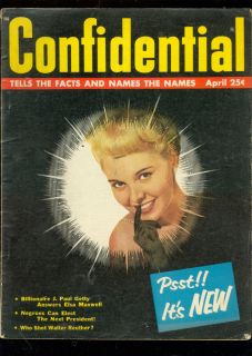 Confidential Apr 58 J Paul Getty Betty Page Opium RARE VG