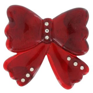 Red Christmas Ribbon Bow Holiday Danecraft Pin Brooch