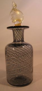 VNTG Murano Venice Italian Latticino Perfume Bottle Vase Art Glass