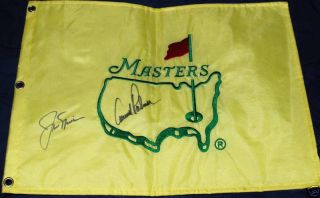 Jack Nicklaus Arnold Palmer Signed Undated Masters Flag