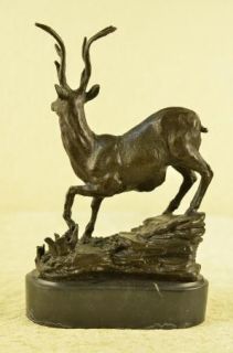 Elk Stag Buck Deer Lodge Wildlife Art Sportsman Hunter Bronze Marble