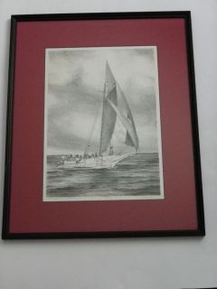 John Moll Lithograph Sloop J T Leonard Signed and Numbered