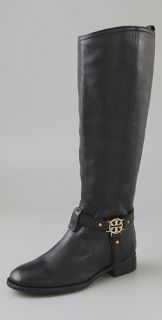 Tory Burch Elle Riding Boots with Logo Strap