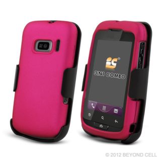FOR Alcatel One Touch 918 /D/M PINK COVER CASE + BLACK BELT CLIP/KICK