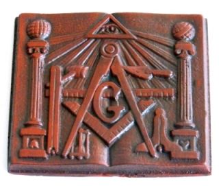 Masonic Paperweight Cast Wood Freemason Working Tools