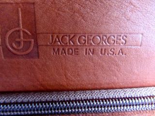 Jack Georges Briefcase Brown Turn Lock Full Grain Leather Laptop Bag