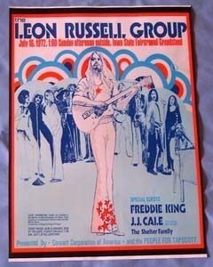 Leon Russell J J Cale Concert Poster Des Moines IA