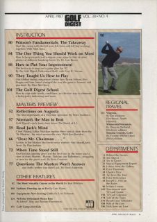 Golf Digest Jack Nicklaus Tom Watson Sam Snead Ben Hogan Byron Nelson