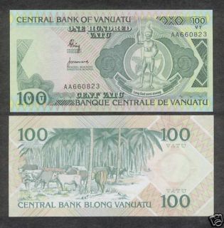 Vanuatu Paper Money 100 Vatu 1982 P1 Gem CU