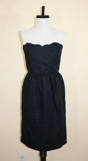 JCrew Collection Samantha Dress Cotton Taffeta New $215 Navy Blue 0