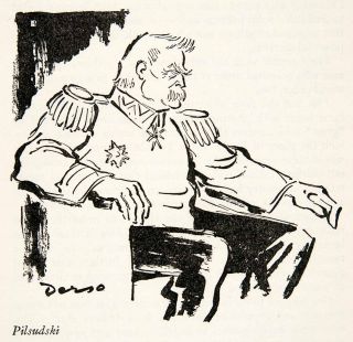  Derso Political Cartoon Jozef Pilsudski Second Polish Republic