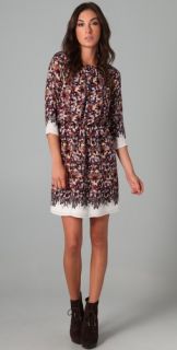 Tibi Shirred Wildflower Print Dress