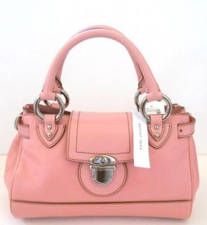 NWT MARC JACOBS Pink Petunia Leather Satchel Leather Tote Bag Purse