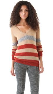 Thakoon Addition Striped V Neck Sweater