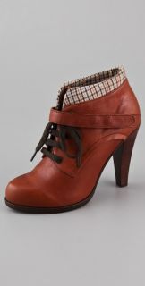 See by Chloe Lace Up Plaid Cuff Booties