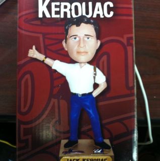 Jack Kerouac on The Road Spinner Bobblehead and Thumb Lowell