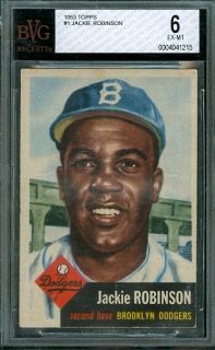 1953 Topps #1   Jackie Robinson   BVG 6    Brooklyn Dodgers HoF