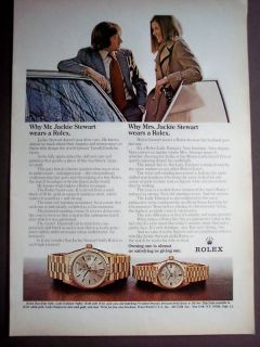 1973 Rolex Watches Jackie Stewart Vintage Watch Ad