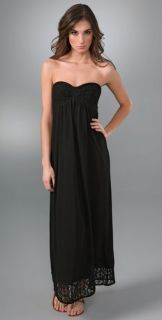 C&C California Strapless Maxi Dress with Lace