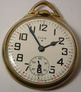 Antique 590 Raymond Elgin 21J Railroad Pocket Watch Gold 16s