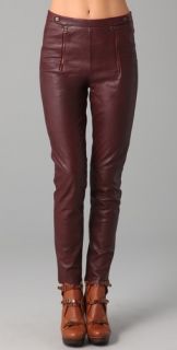 See by Chloe High Waisted Leather Pants with Scalloped Hem
