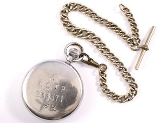 WWII Jaeger LeCoultre Military Pocket Watch Chain