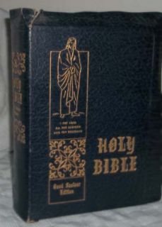 Black Leather ~ HOLY BIBLE ~ 1955 Good Saviour Edition w/Tissot
