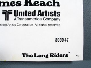The Long Riders 1980 Original Poster 27 x 41  Western